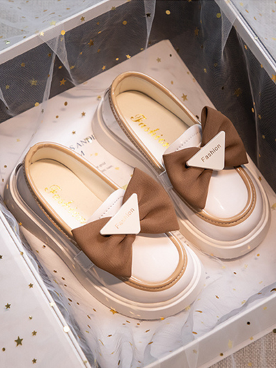 Mia Belle Girls Bow Leather Loafers | Shoes By Liv & Mia