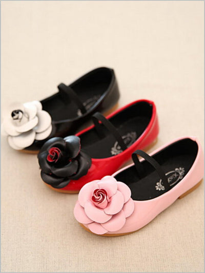 Girls Camellia Flower Ballerina Flats Shoes By Liv and Mia