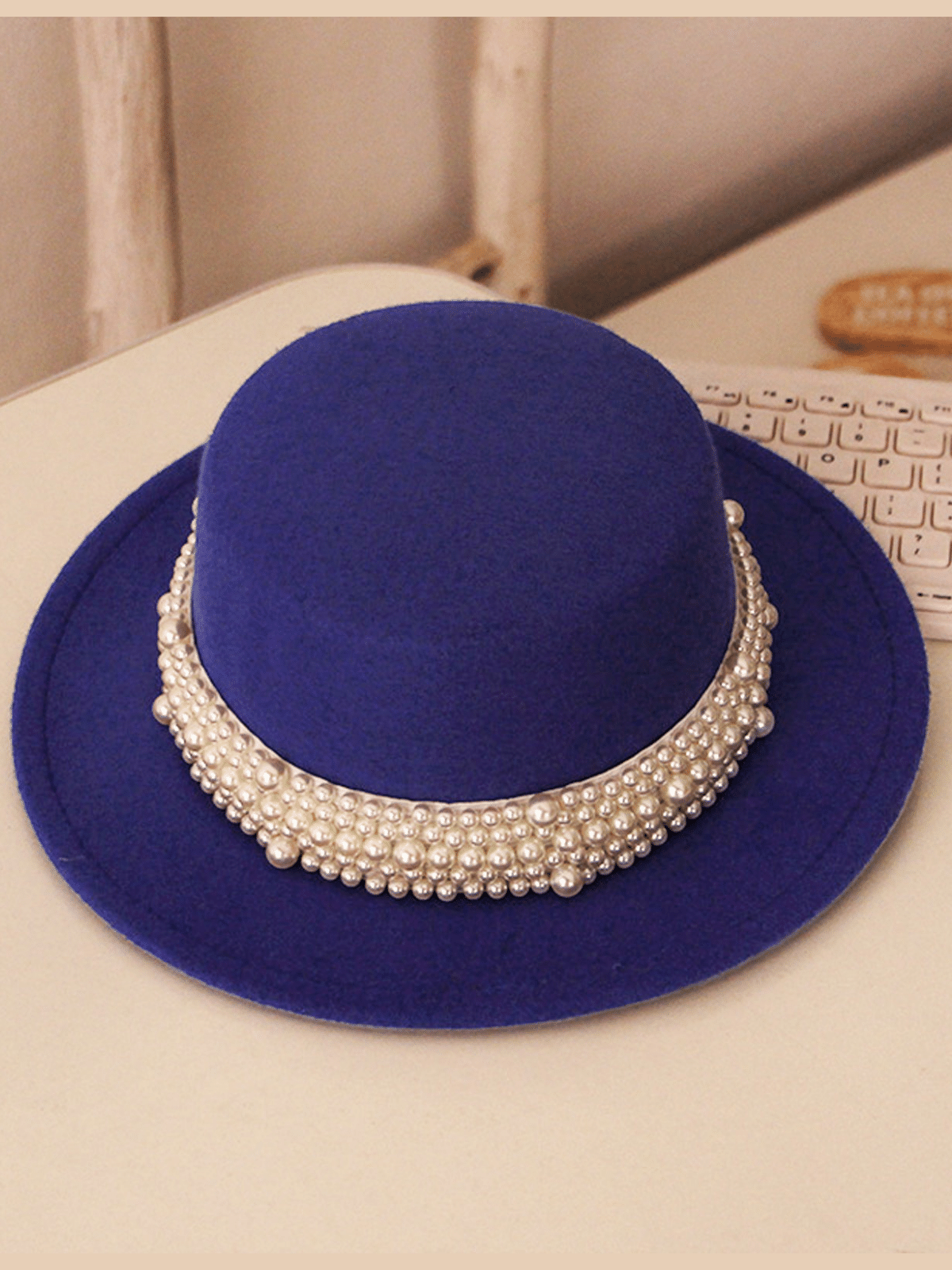 Velvet Darling Pearl Embellished Hat