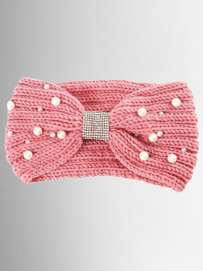 Kids Accessories | Pearl & Rhinestone Knit Headband | Mia Belle Girls