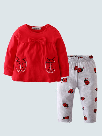 Baby Little Ladybug Long Sleeve Shirt and Pants Set