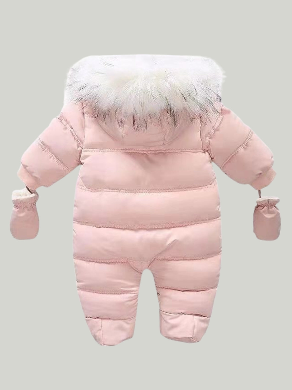 Baby  Faux Fur Lined Hooded Puff Coat Onesie - Mia Belle Girls