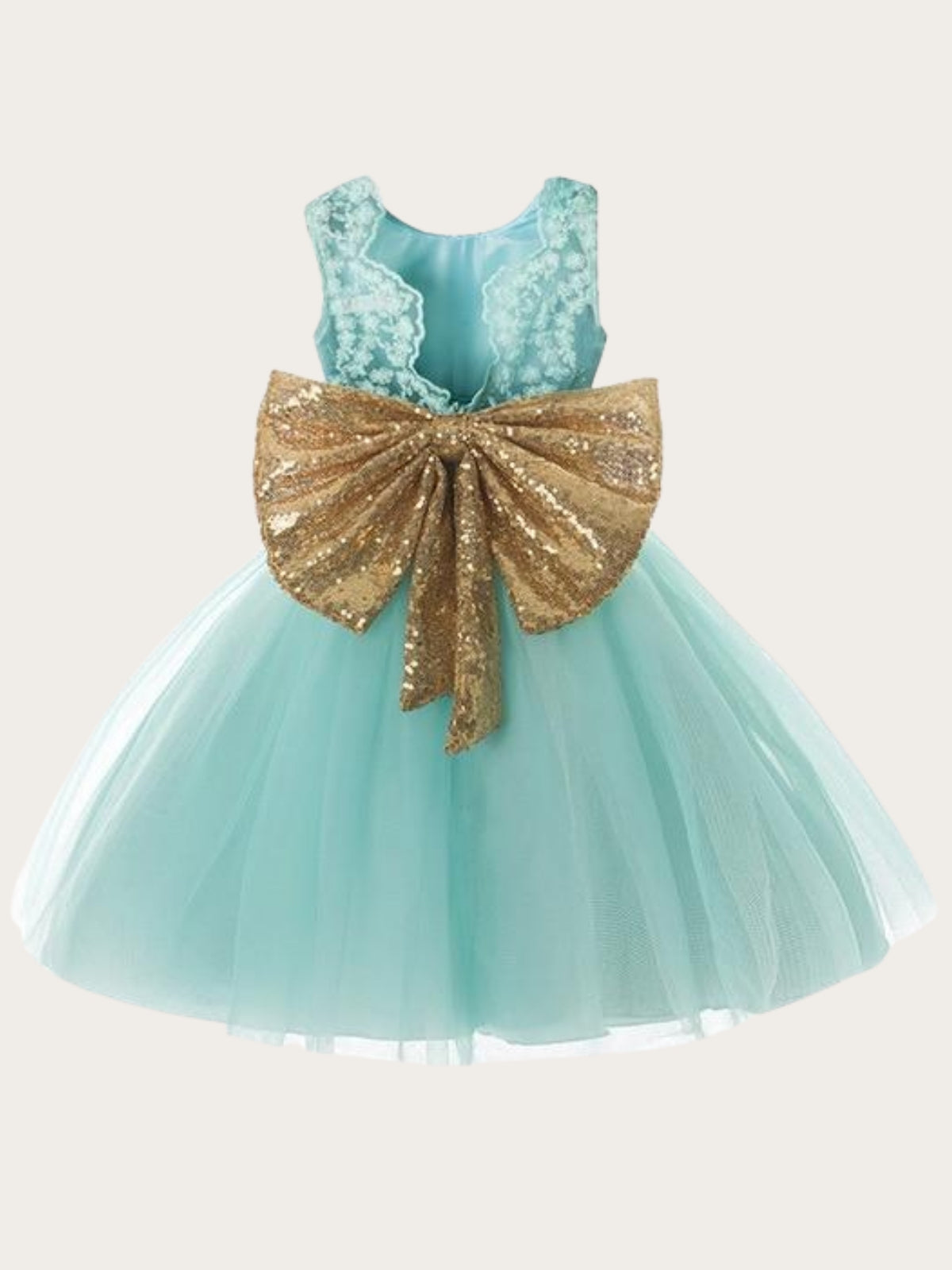 Girls Formal Dresses | Sleeveless Sequin Bow Tutu Party Dress