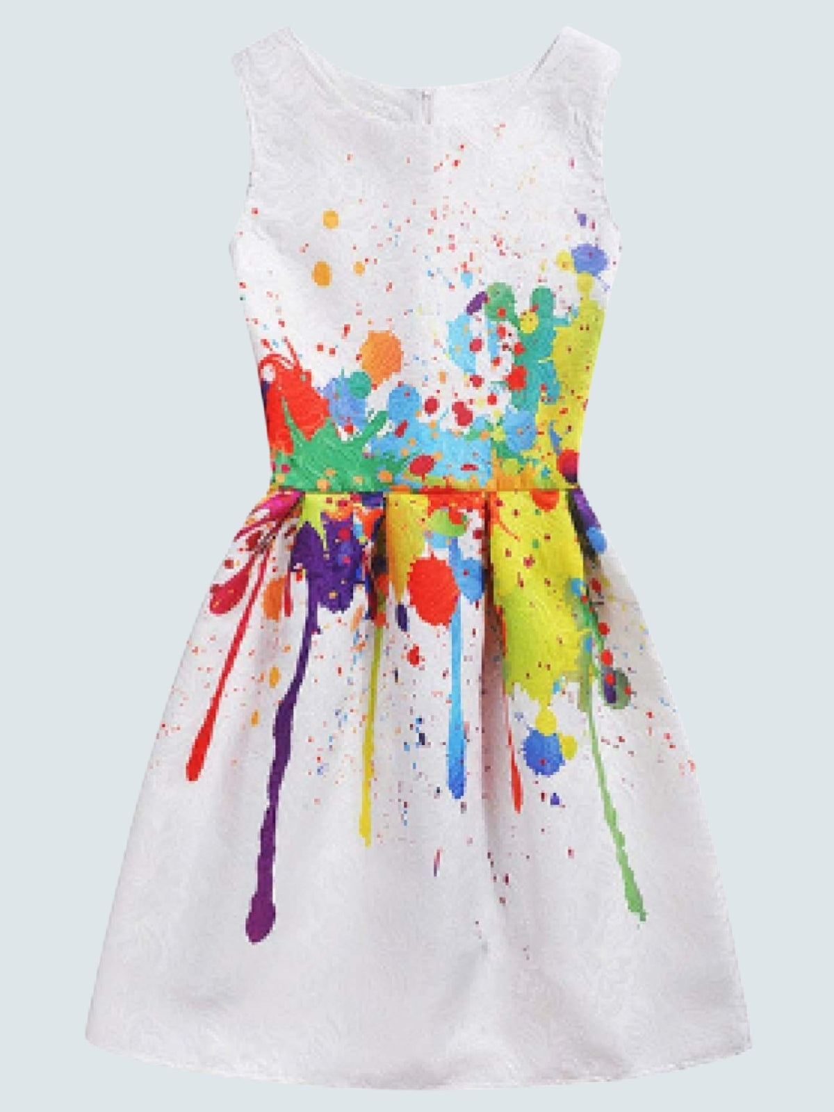 Girls Printed A-Line Dress - Graffiti / 6 - Girls Spring Casual Dress