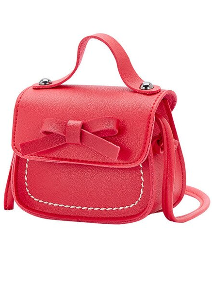 Girl with crossbody handbag with little bow red