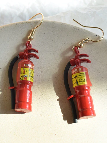 Halloween Accessories | Fire Extinguisher Earrings | Mia Belle Girls