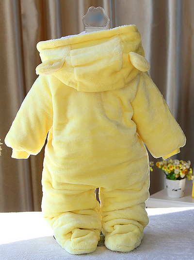 Baby Beary Warm Hooded Footie Pajamas - Yellow