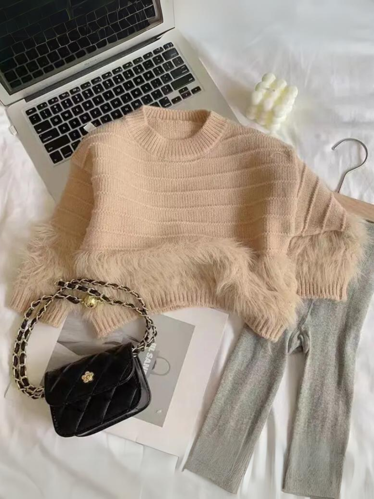 Mia Belle Girls Furry Knit Sweater | Girls Winter Tops