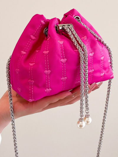 Mia Belle Girls Heart-Embroidered Bucket Bag | Girls Accessories