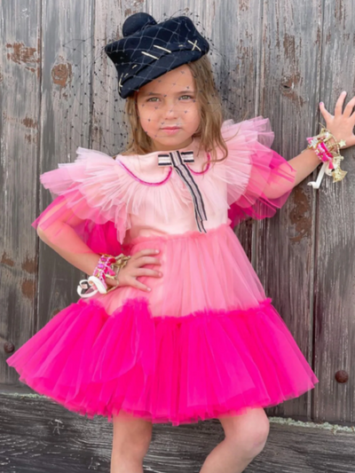 Mia Belle Girls Pink Tulle Dress | Girls Spring Dresses