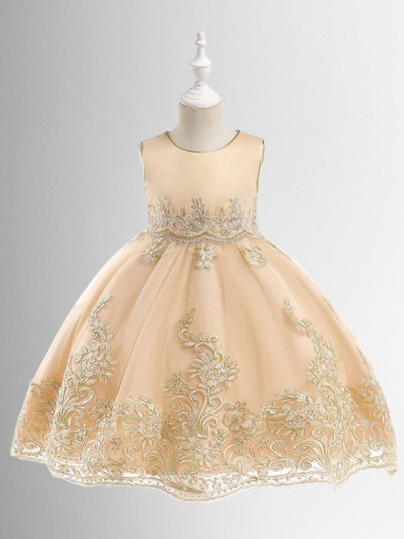 Winter Formal Dresses | Sleeveless Lace Embroidered Holiday Dress