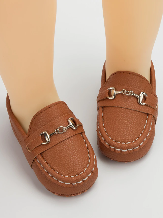 vBaby First Steppers Vegan Leather Loafers by Liv and Mia Brown