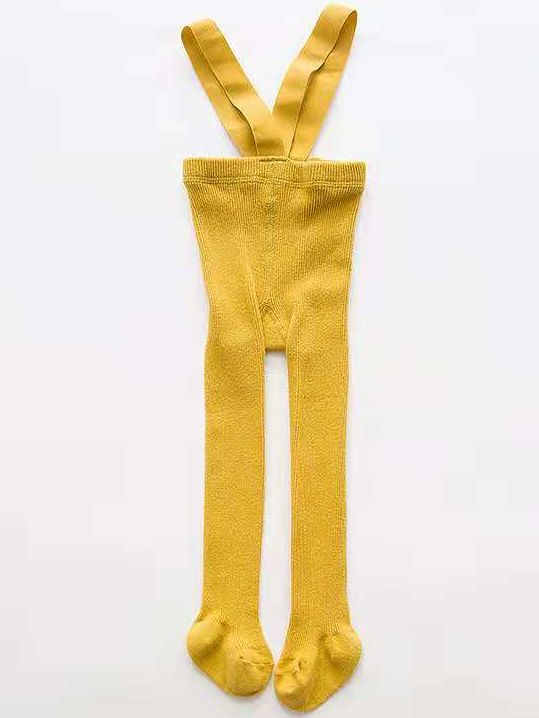 Baby High Waist Overall-Style Leggings Yellow