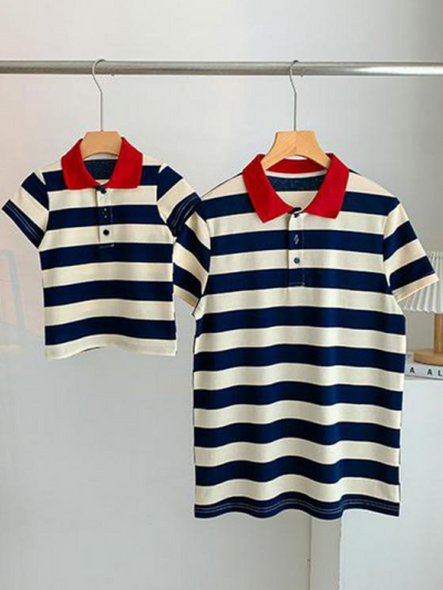 Family Outfits | Red Collared Striped Dresses & Tees | Mia Belle Girls
