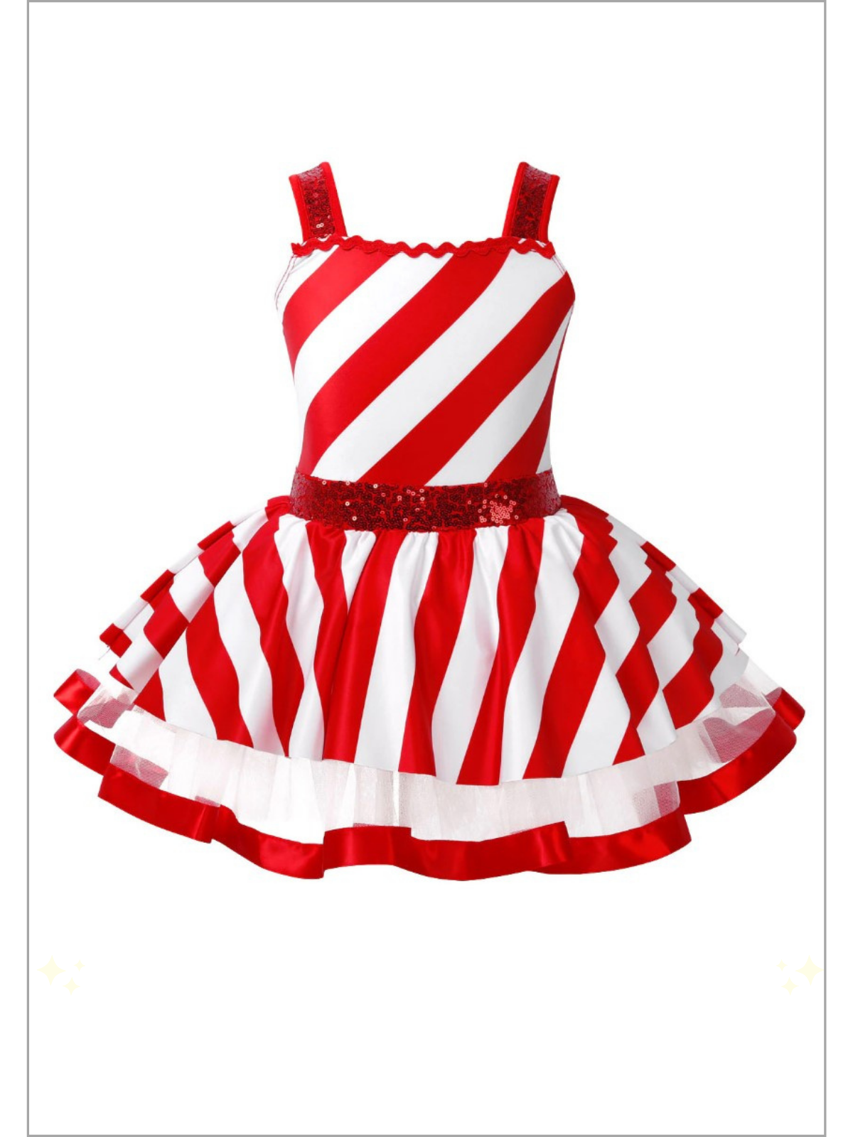 Mia Belle Girls Striped Candy Cane Dress | Girls Christmas Dresses