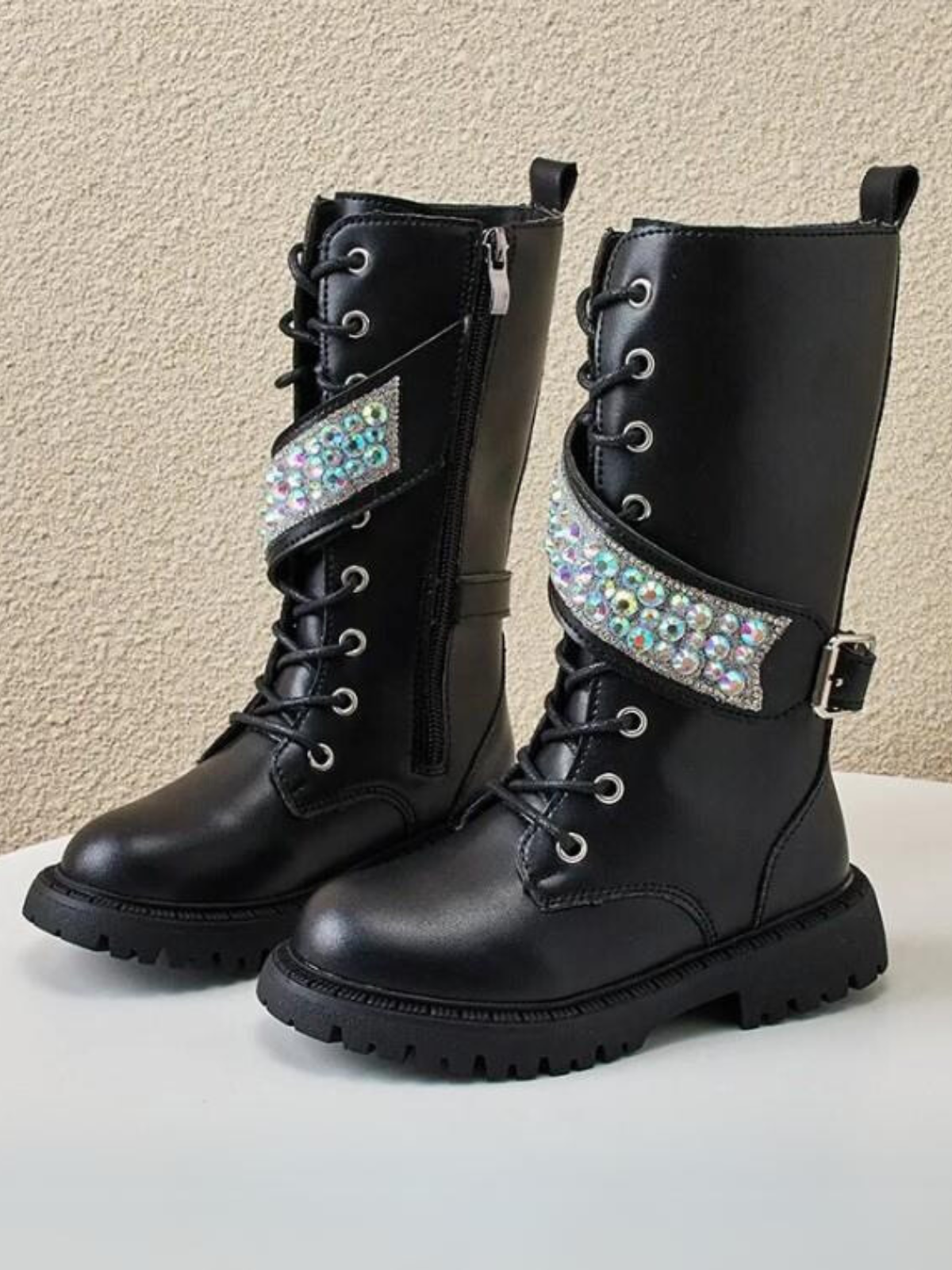Mia Belle Girls Crystal Strap Boots | Shoes By Liv & Mia 