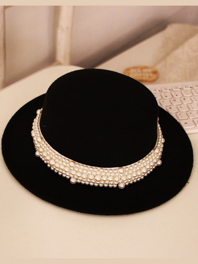 Velvet Darling Pearl Embellished Hat