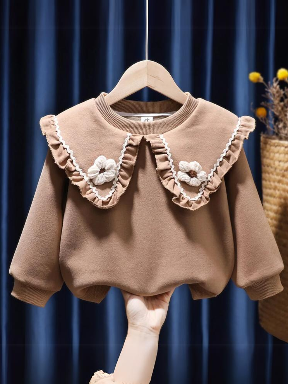 Mia Belle Girls Statement Collar Sweater | Girls Winter Tops