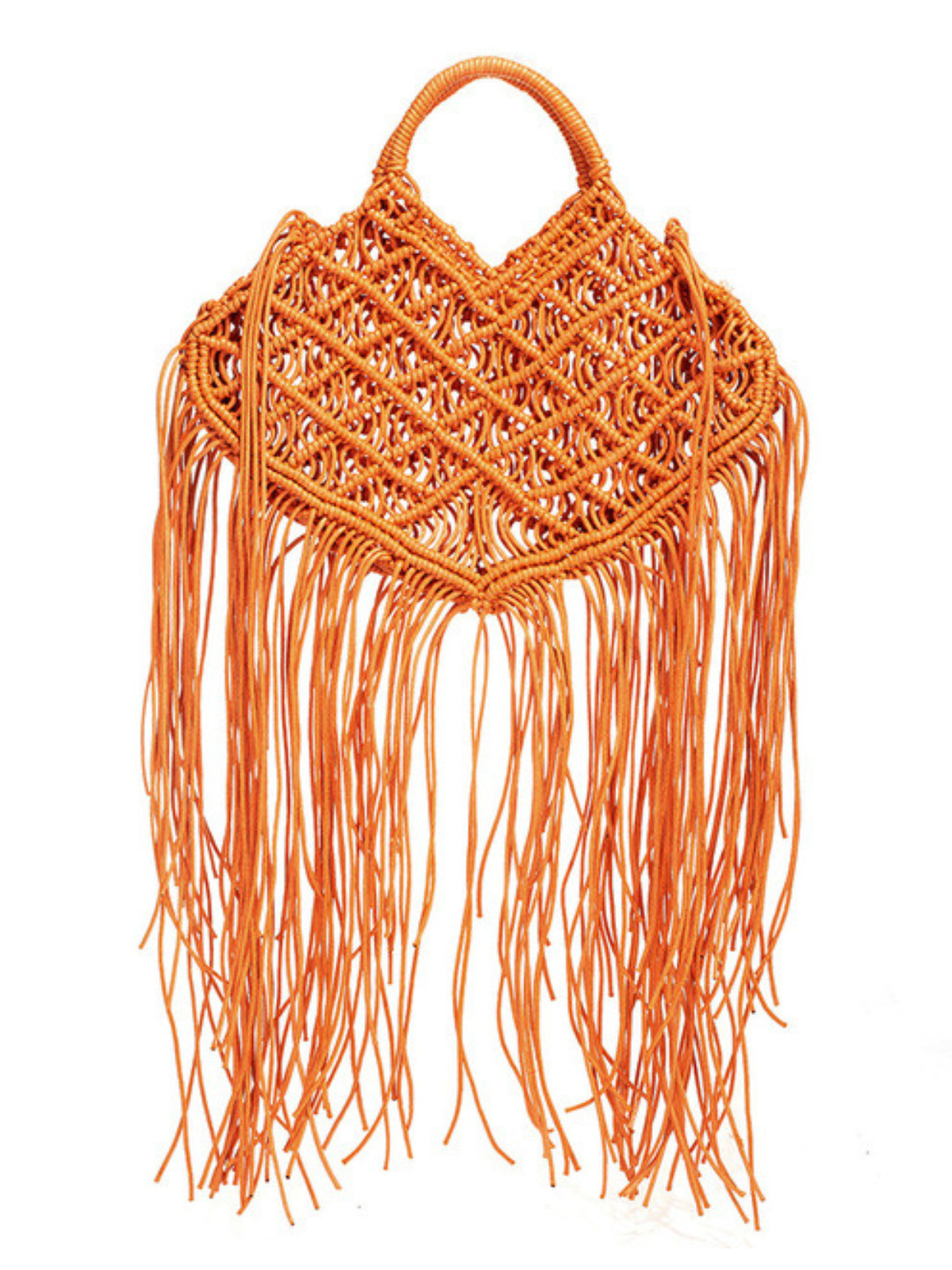Trendsetter Vibe Orange Woven Fringe Bag