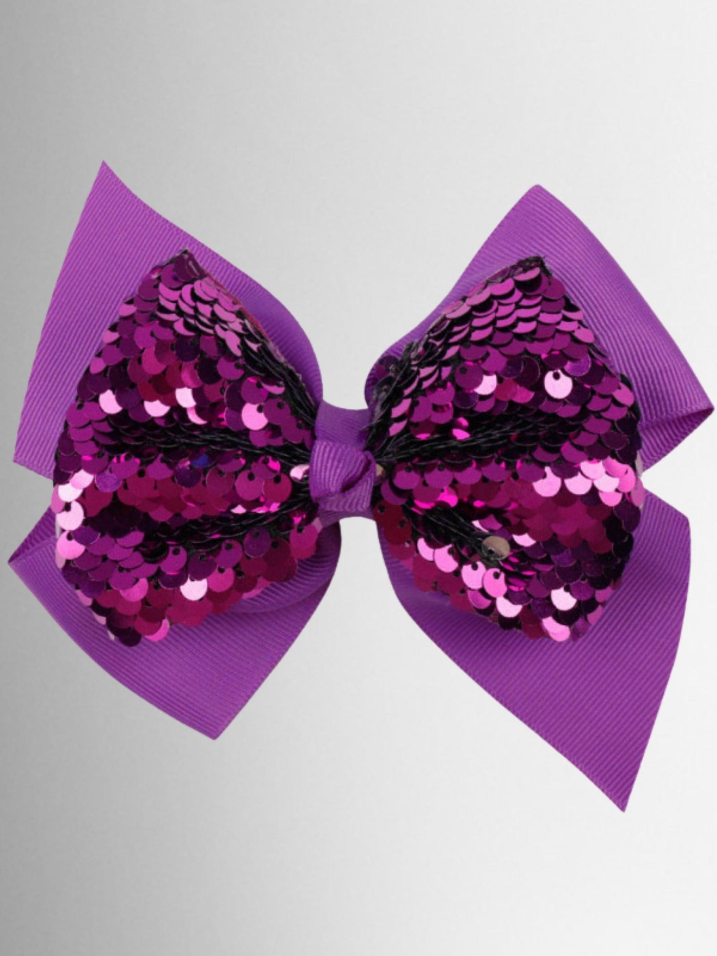 Girls 5" Sequined Bow Hair Clip (8 Color Options)