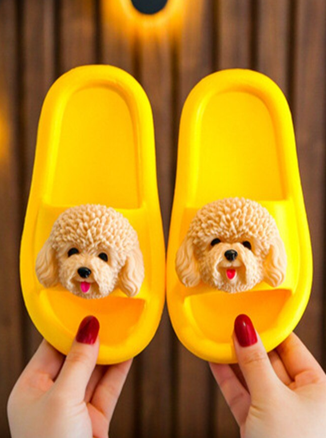 Girls Puppy Love Beach Slides By Liv and Mia - Yellow