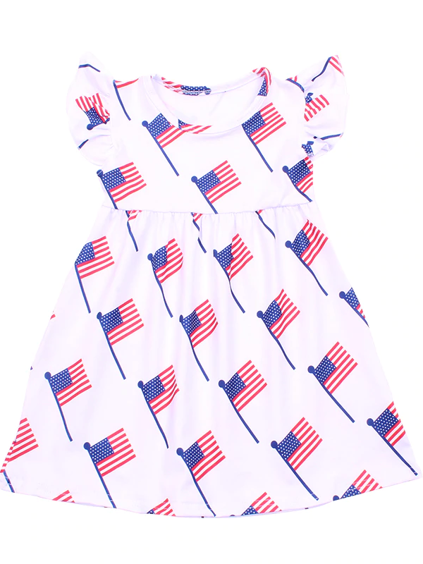 Girls American Flag Patriotic Dress