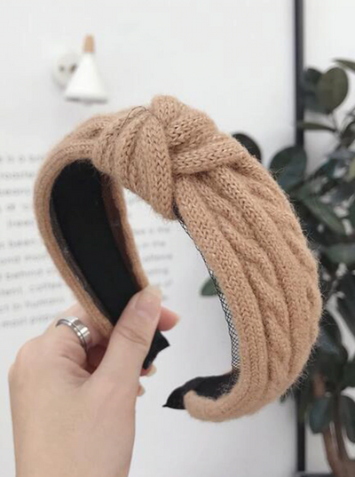 Girls Wool Cable Knit Knot Headband