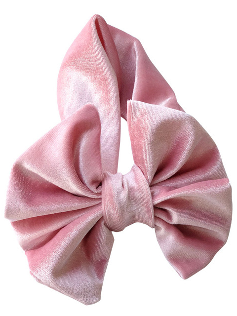 Baby Big Velvet Bow Headband dusty pink