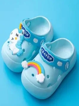 Girls Unicorn Croc Inspired Slides By Liv and Mia - Blue