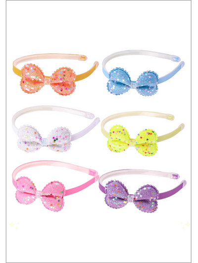 Mia Belle Girls Glitter Bow Headband | Girls Accessories