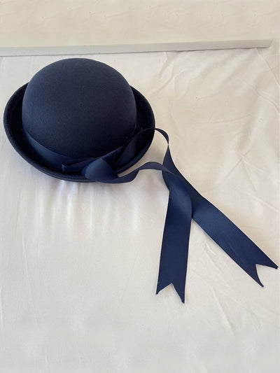 Mia Belle Girls Satin Bowknot Bowler Hat | Girls Accessories