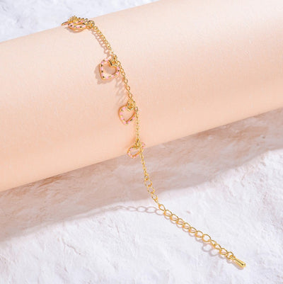 Mia Belle Girls Heart Dangle Goldtone Bracelet | Girls Accessories