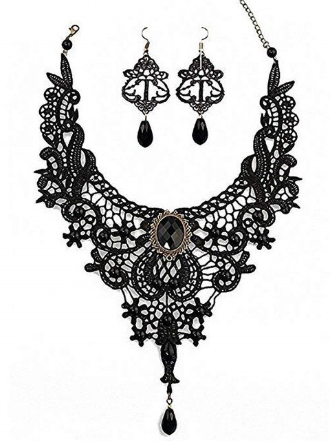 Halloween Accessory | Gothic Necklace & Earring Set - Mia Belle Girls