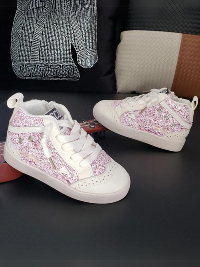 Mia Belle Girls High-Top Glitter Sneakers | Shoes By Liv & Mia