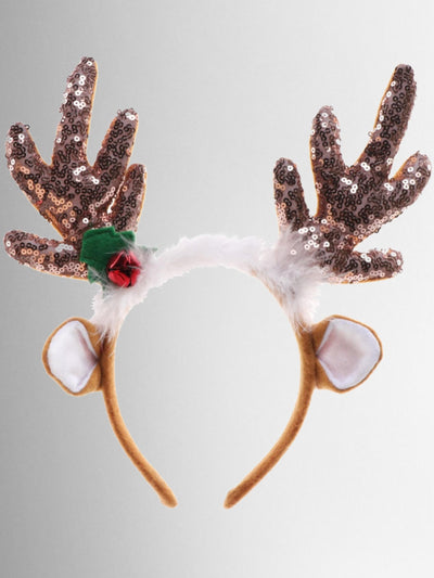 Cute Christmas Accessories | Girls Sequined Reindeer Antler Headband