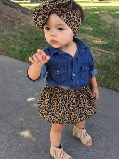 Baby Leopards Don't Lose Their Spots Shirt and Skirt with Headband Set