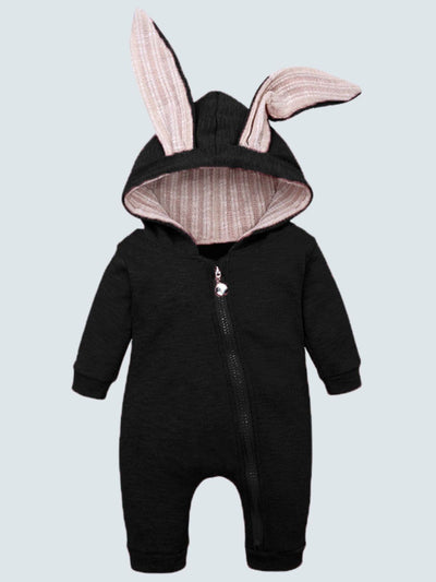 Baby Bouncing Bunny Ear Hooded Onesie