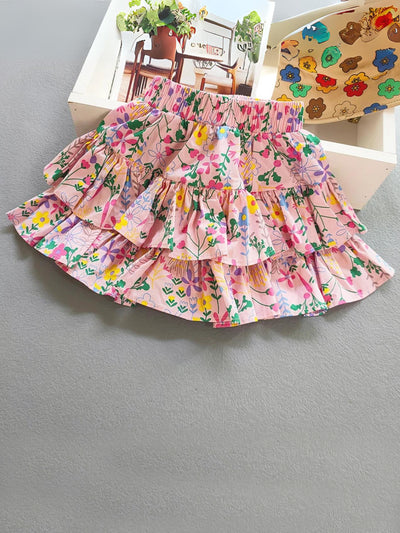 Mia Belle Girls Tiered Floral Skirt | Girls Summer Outfits