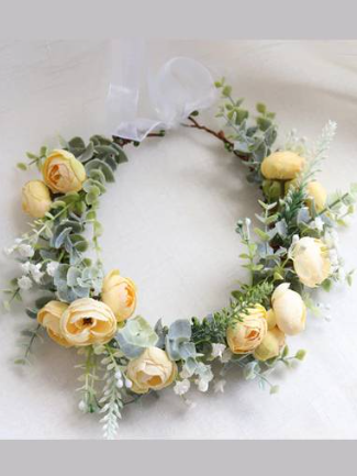 Girls Perfect Flower Halo - Yellow | Hair Accessories - Mia Belle Girls