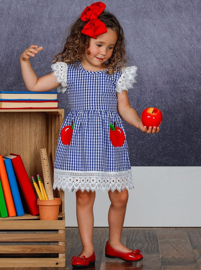 Back To School Dresses | Plaid Crochet Apple Dress | Mia Belle Girls