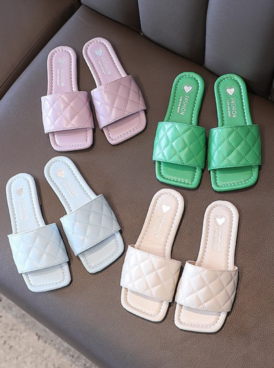 She's A Fashion Icon Slip-On Quilted Sandals by Liv and Mia
