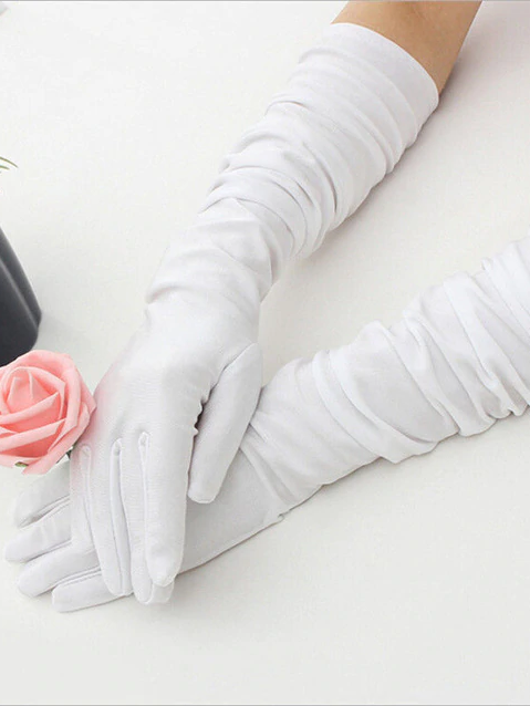 Halloween Accessories | Women's Satin Finger Gloves | Mia Belle Girls