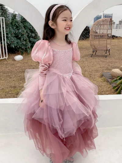Mia Belle Girls Layered Tulle Dress | Girls Princess Dresses