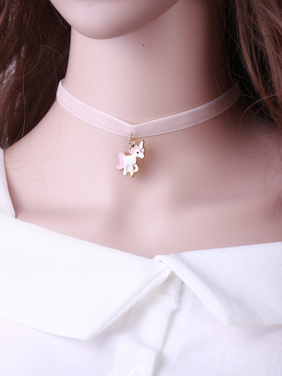 Girls Unicorn Choker Necklace