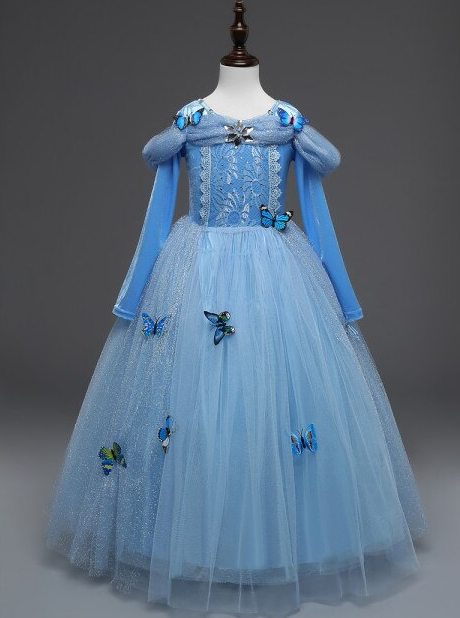 Disney Store CINDERELLA Costume Gown Princess Dress Blue Exclusive Size 7/8  M