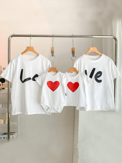Family Matching Tops | Love Heart Graphic Tees | Mia Belle Girls