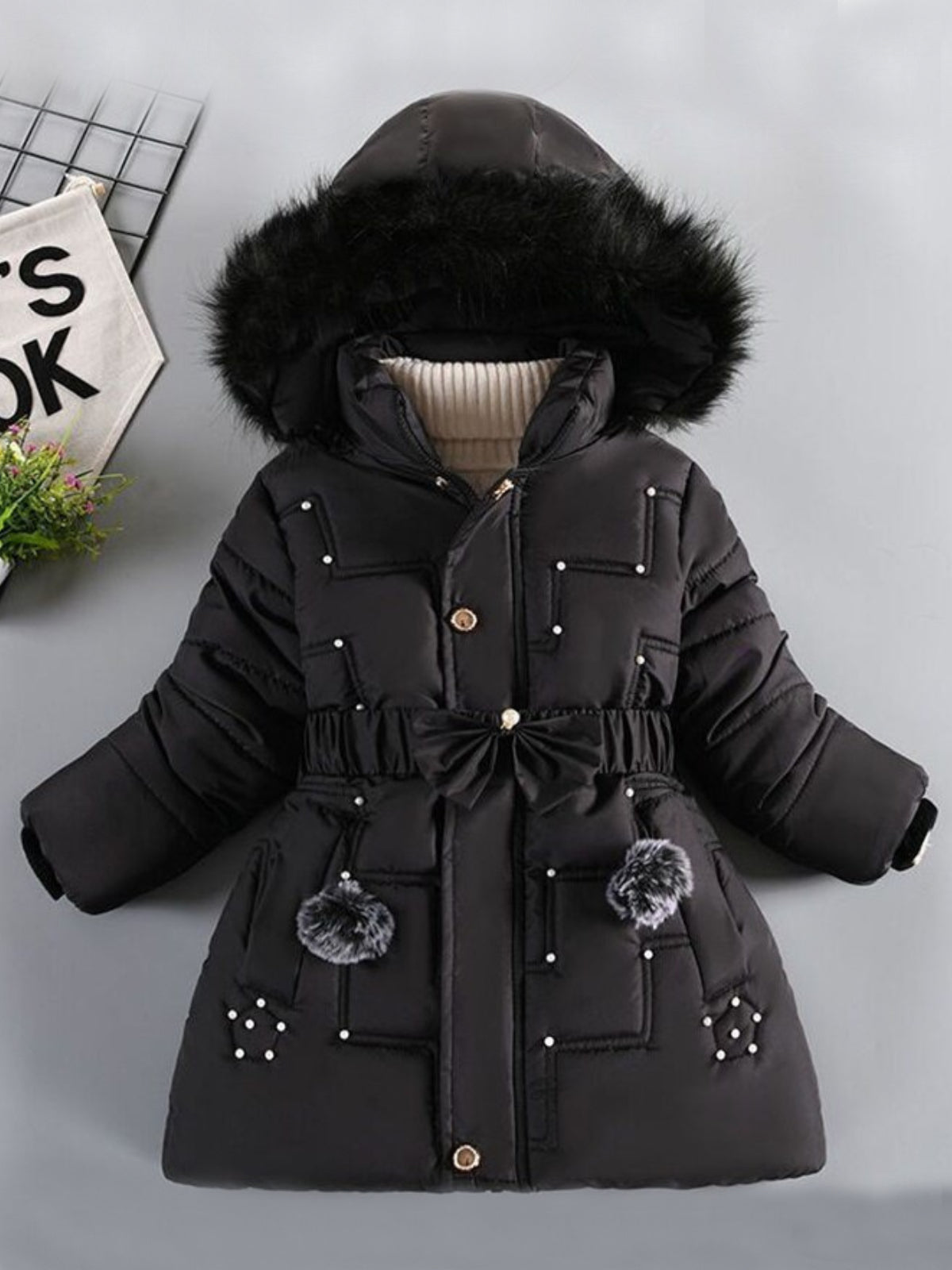 Chill And Chic Pearl Embellished Winter Jacket
