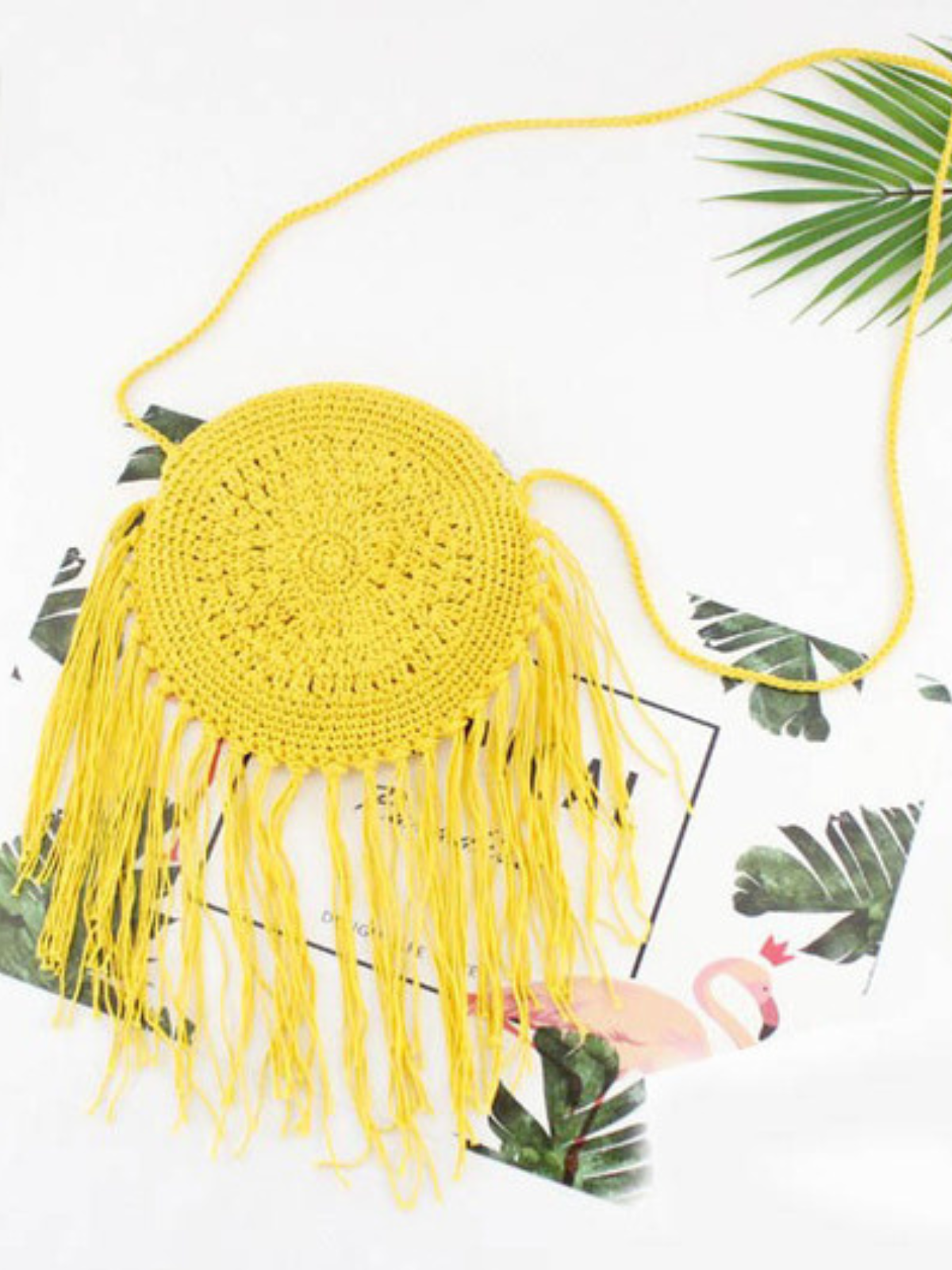Boho Princess Crochet Yellow Crossbody Bag