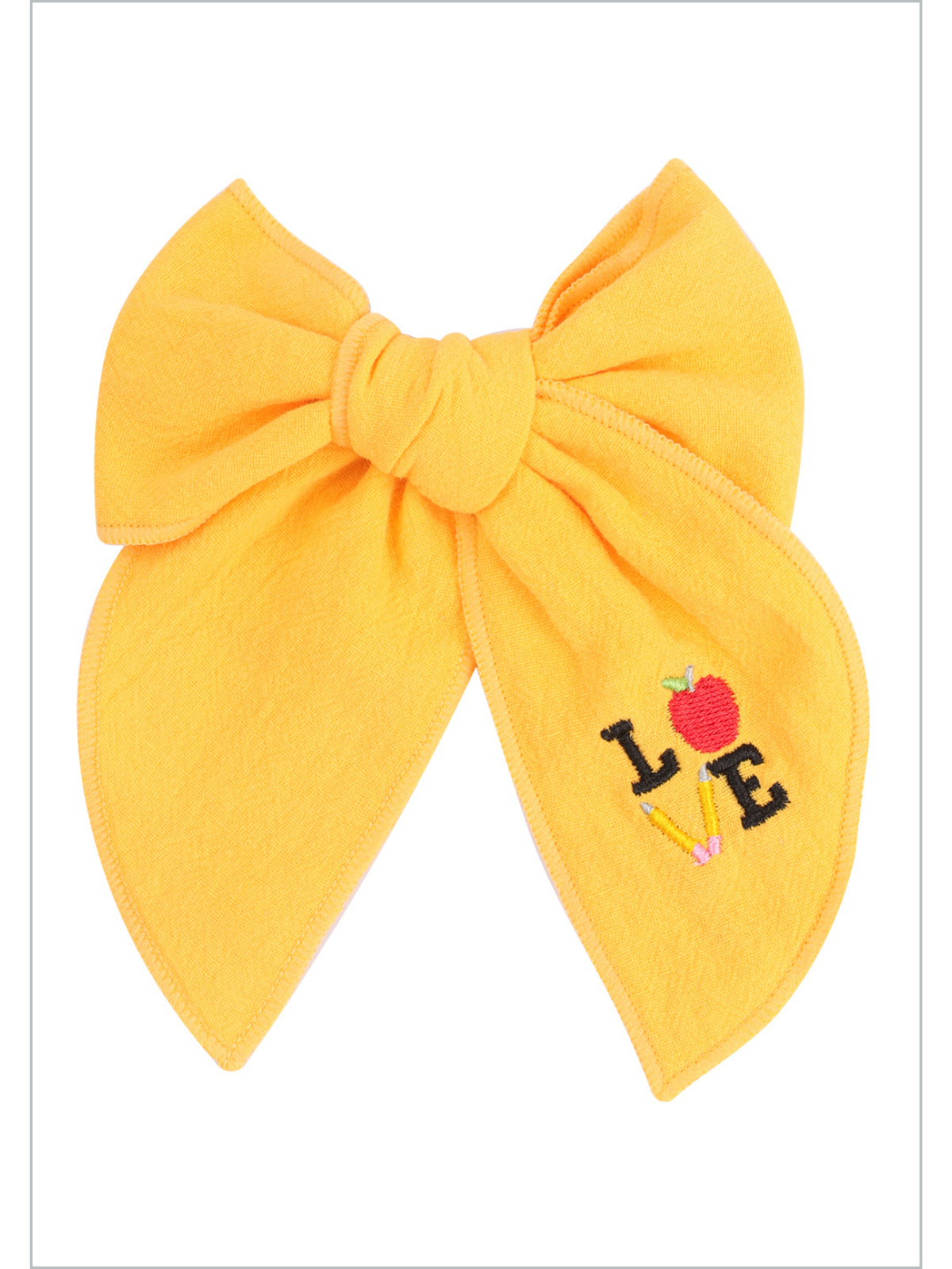 Girls School Accessories | Embroidered Hair Bow | Mia Belle Girls