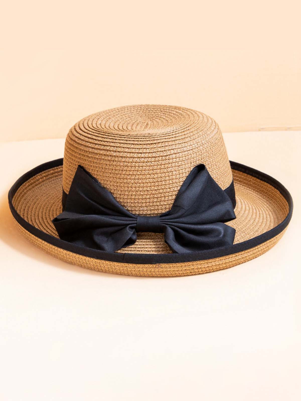 Fashion Inspiration Black Bow Straw Hat